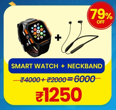 Smart Watch + Neckband Combo