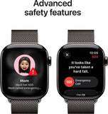 Apple Watch Series 11 GPS + Cellular 42mm Slate Titanium Case Slate Milanese Loop  (Slate Strap, Free Size)