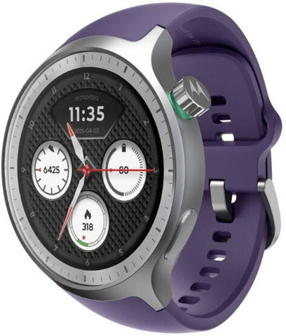 Motorola Watch Silver Parachute Purple Silicone